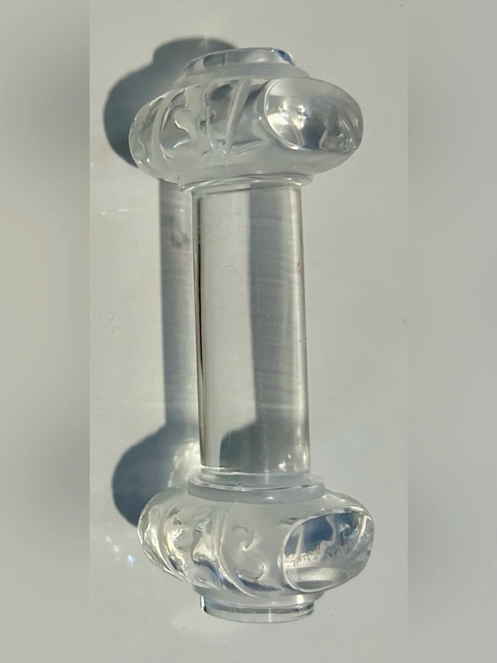 New Lalique Crystal Knife Rest Saint Hubert Pattern Signed 3 5/8”